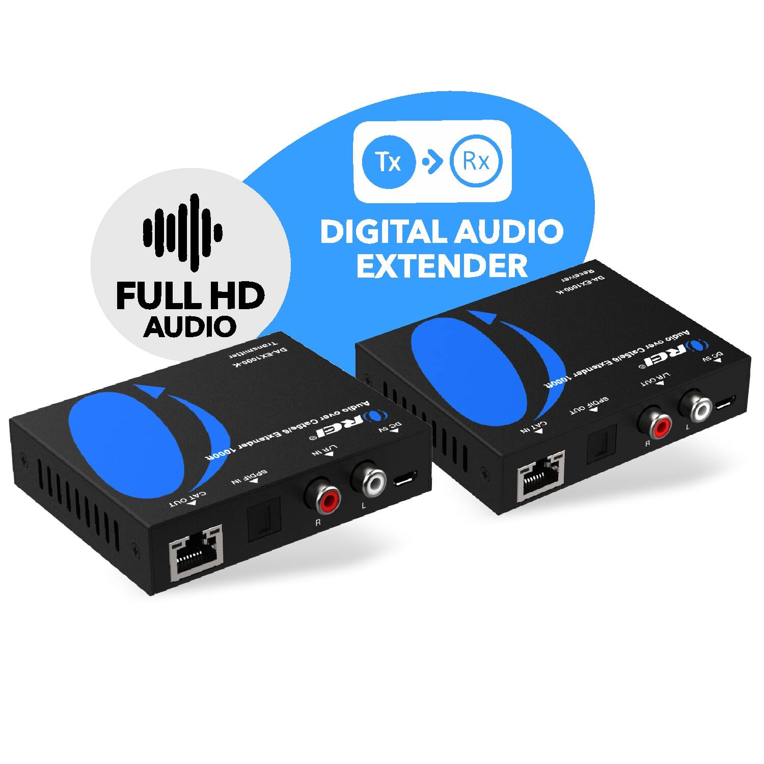 Tx Rx DIGITAL AUDIO EXTENDER nia FULL HD DACXISSOR AUDIO Audio 1 W-GSLXEvG Cat5ele REP 15 Extender 9 30001 URGUT 4 Bsdin A9O GU Catbe/S REP DC L9 1 M Extender 9 M 1000 P M H 1S LNO L