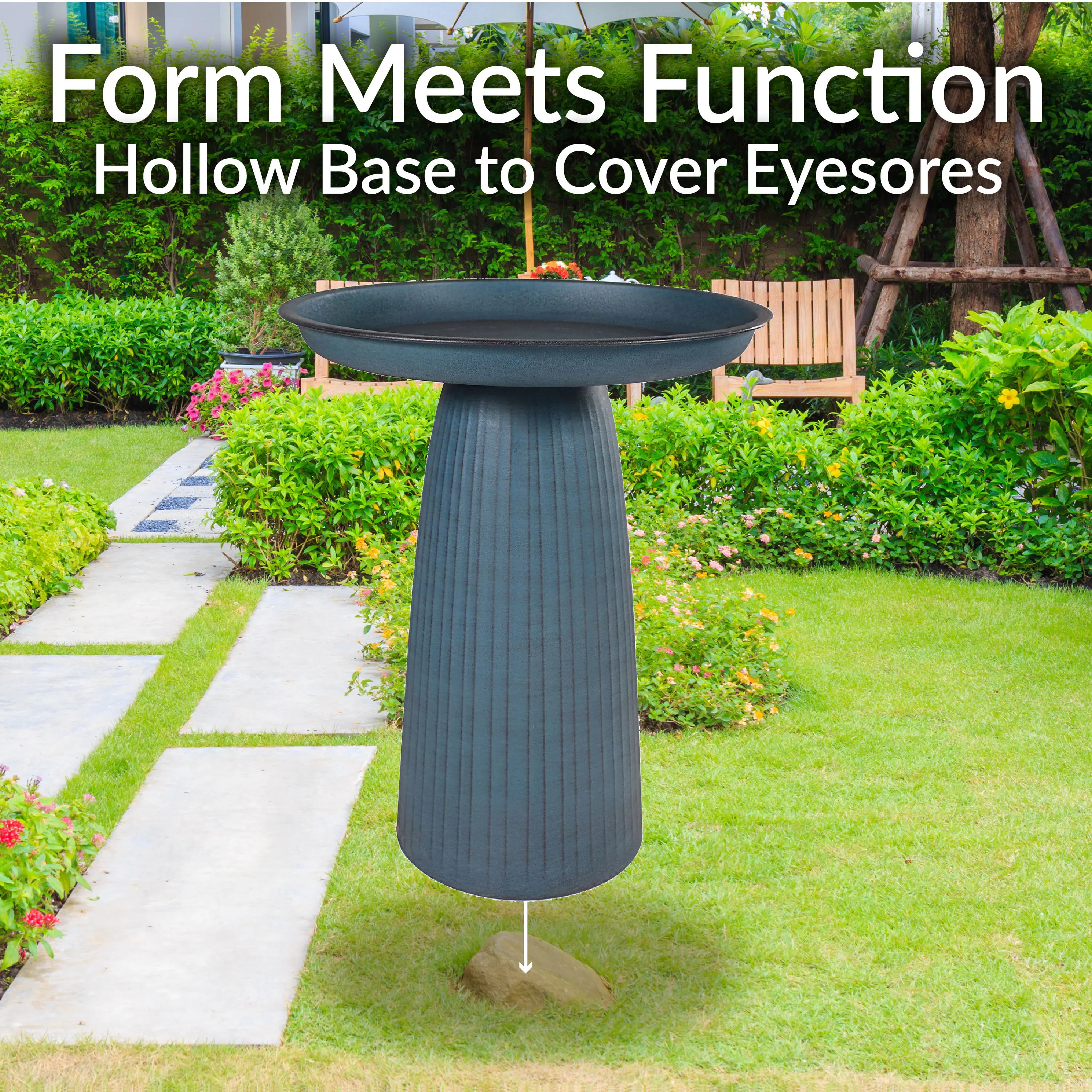 Form Meets Function  
Hollow Base to Cover Eyesores