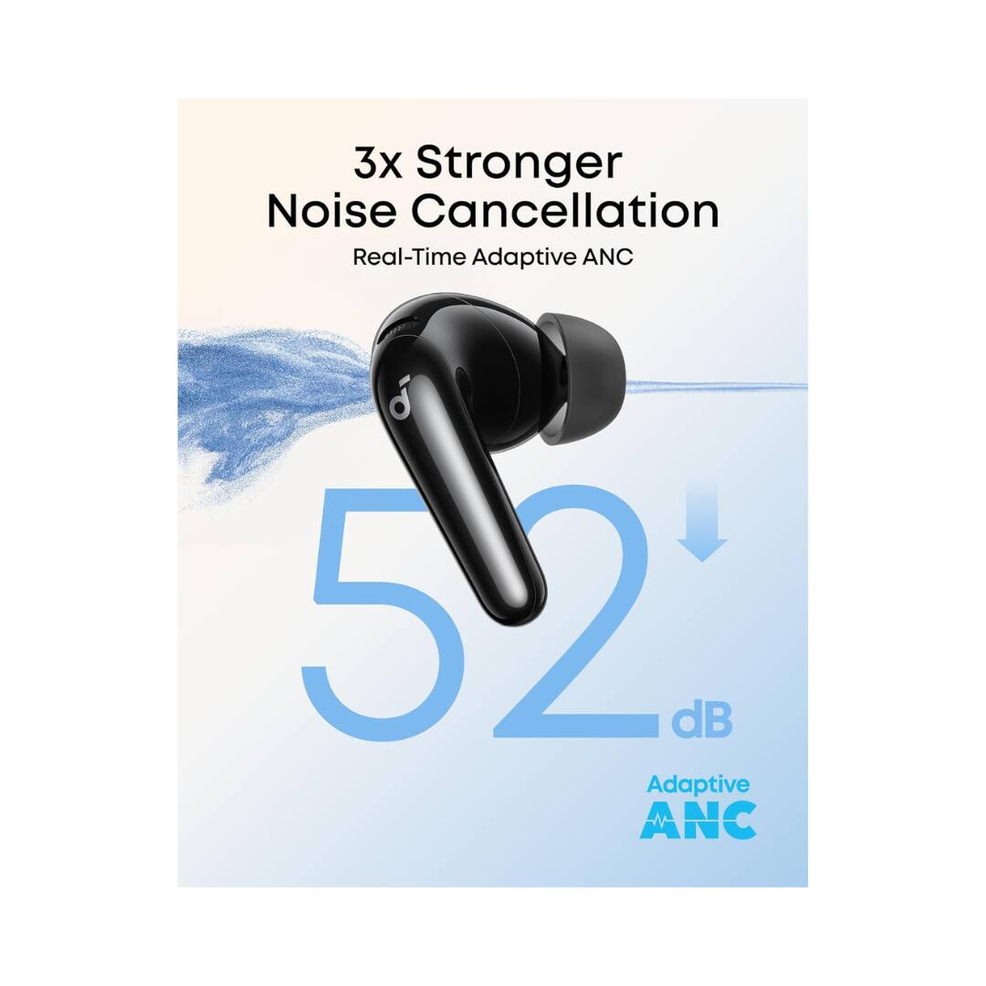 3x Stronger Noise Cancellation  
Real-Time Adaptive ANC  
52 dB Adaptive ANC