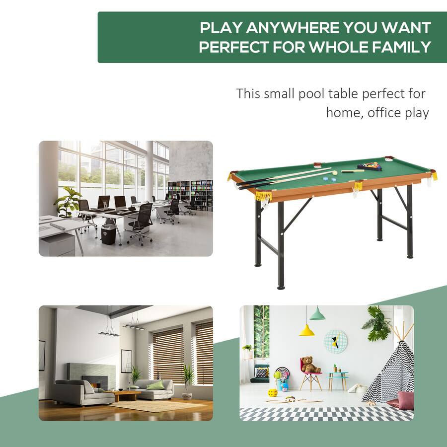 Soozier 55" Portable Folding Billiards Table Game Pool Table for Whole