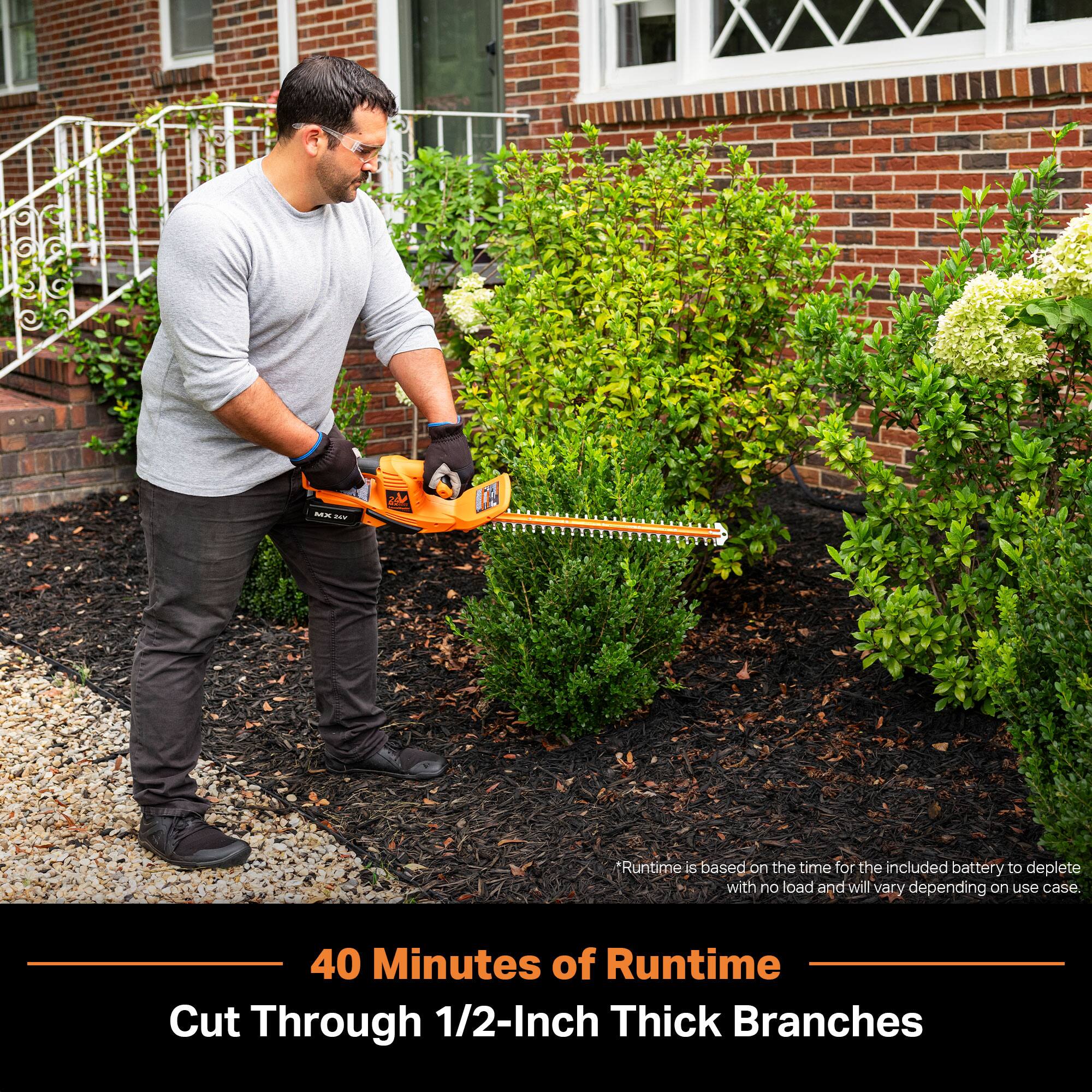 MXXIY

Nos

*Runtime is based on the time for the included battery to deplete with no load and will vary depending on use case.
40 Minutes of Runtime Cut Through 1/2-Inch Thick Branches