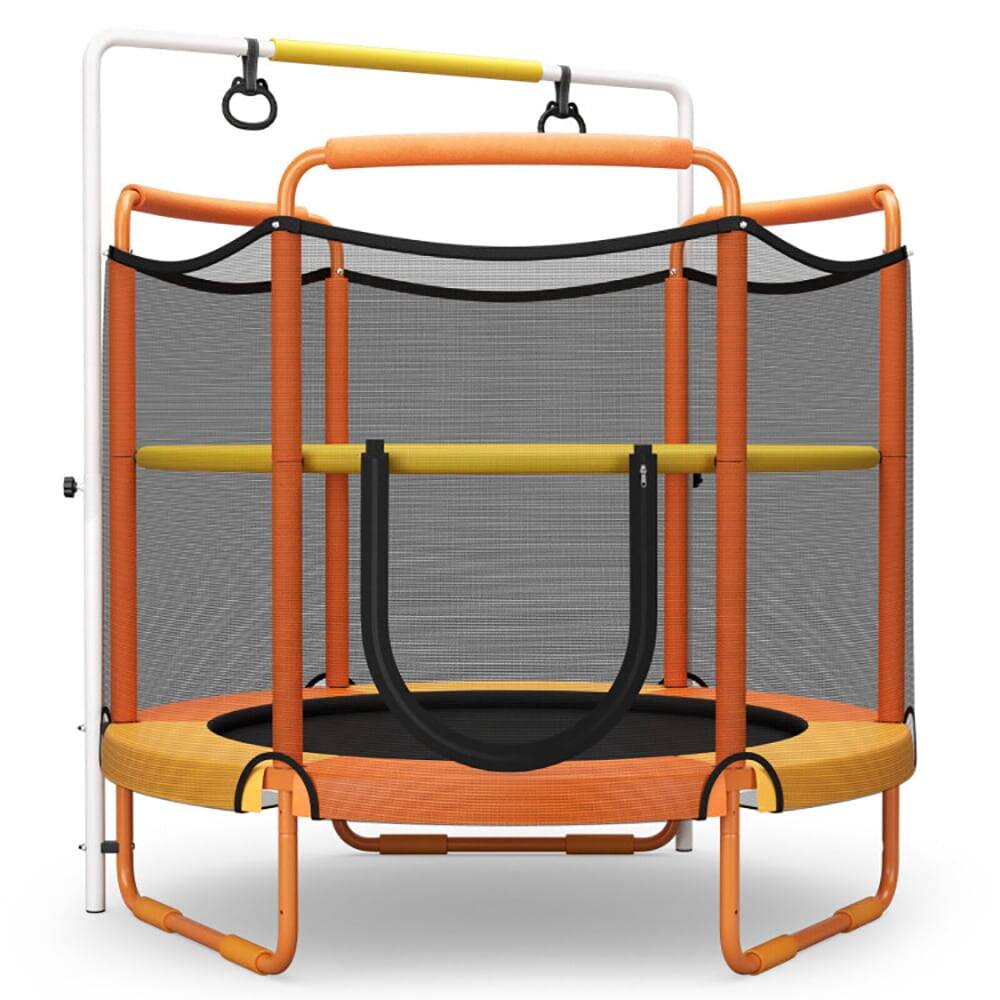 Alt View 1. Pefilos - 5 Feet Kids 3-in-1 Game Trampoline with Enclosure Net Spring Pad-Blue, Bounce Trampoline for Outdoor as Garden, Park - Blue.
