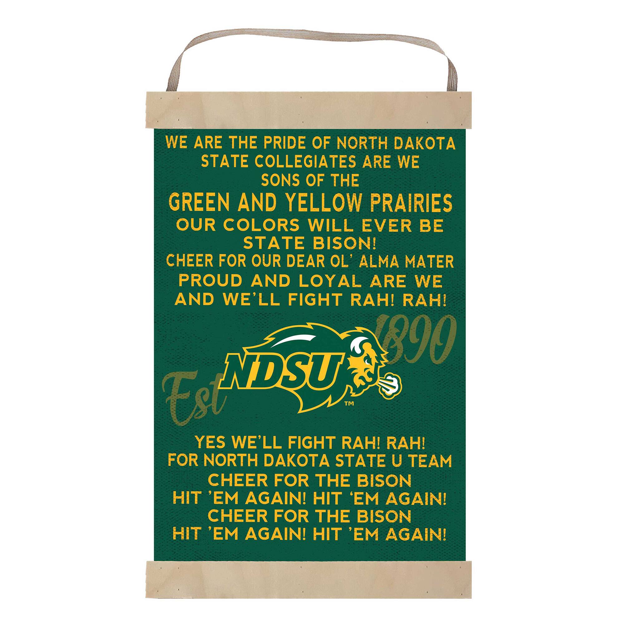 NDSU Bison 12'' x 20'' Fight Song Banner Sign