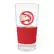Front. Great American Products - Atlanta Hawks 22oz. Pilsner Glass with Silicone Grip - Red.