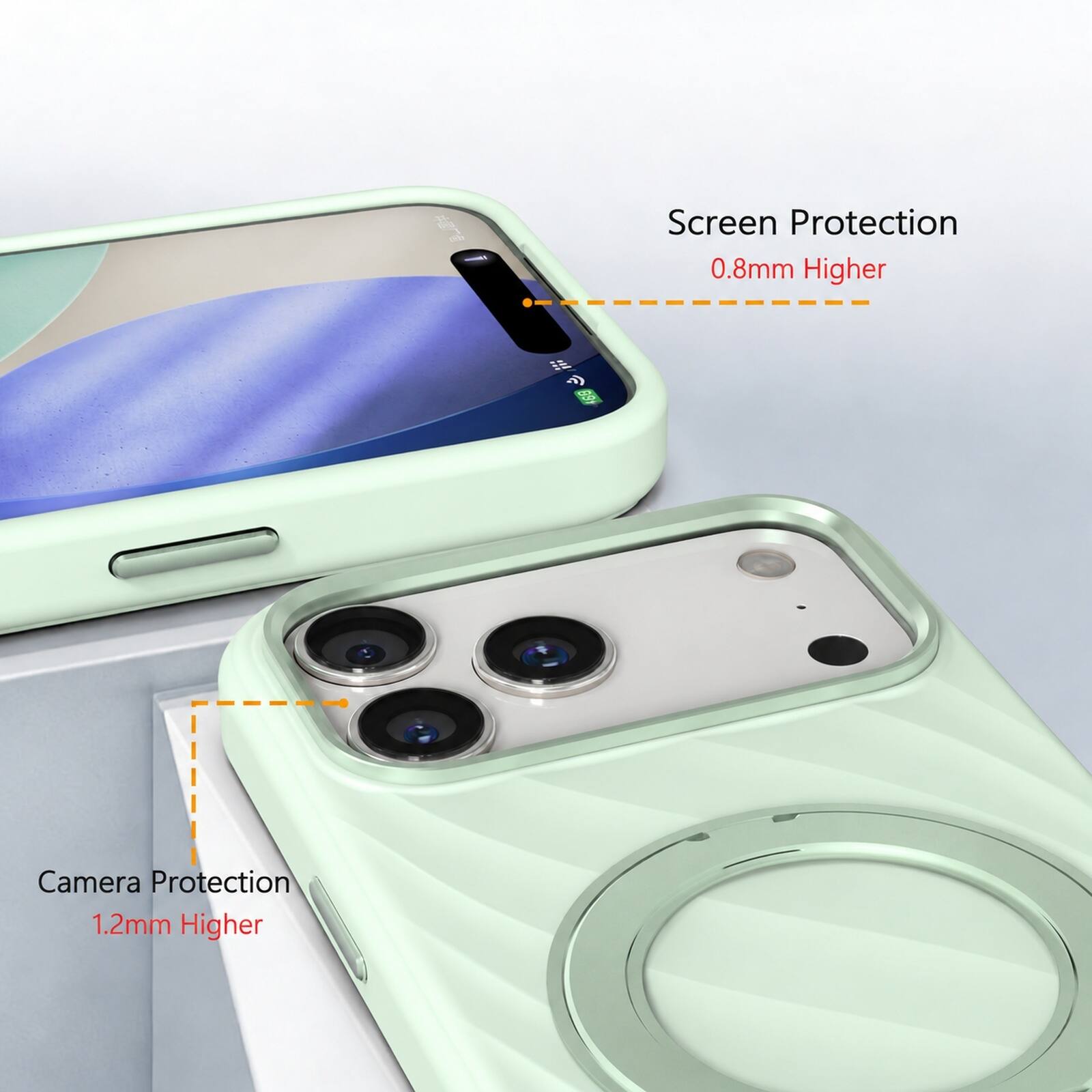 Screen Protection 0.8mm Higher

Camera Protection 1.2mm Higher