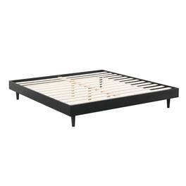 Hivvago - Queen size Mid-Century Modern Platform Bed Frame Wood Finish - Black