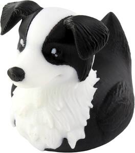 JuzToys - Border Collie Duck Figurine, 4x4 Ducking, Fun Car Dashboard Accessory, Unique Dog Gifts, Ducks for Cars by PowerTRC - Black|White
