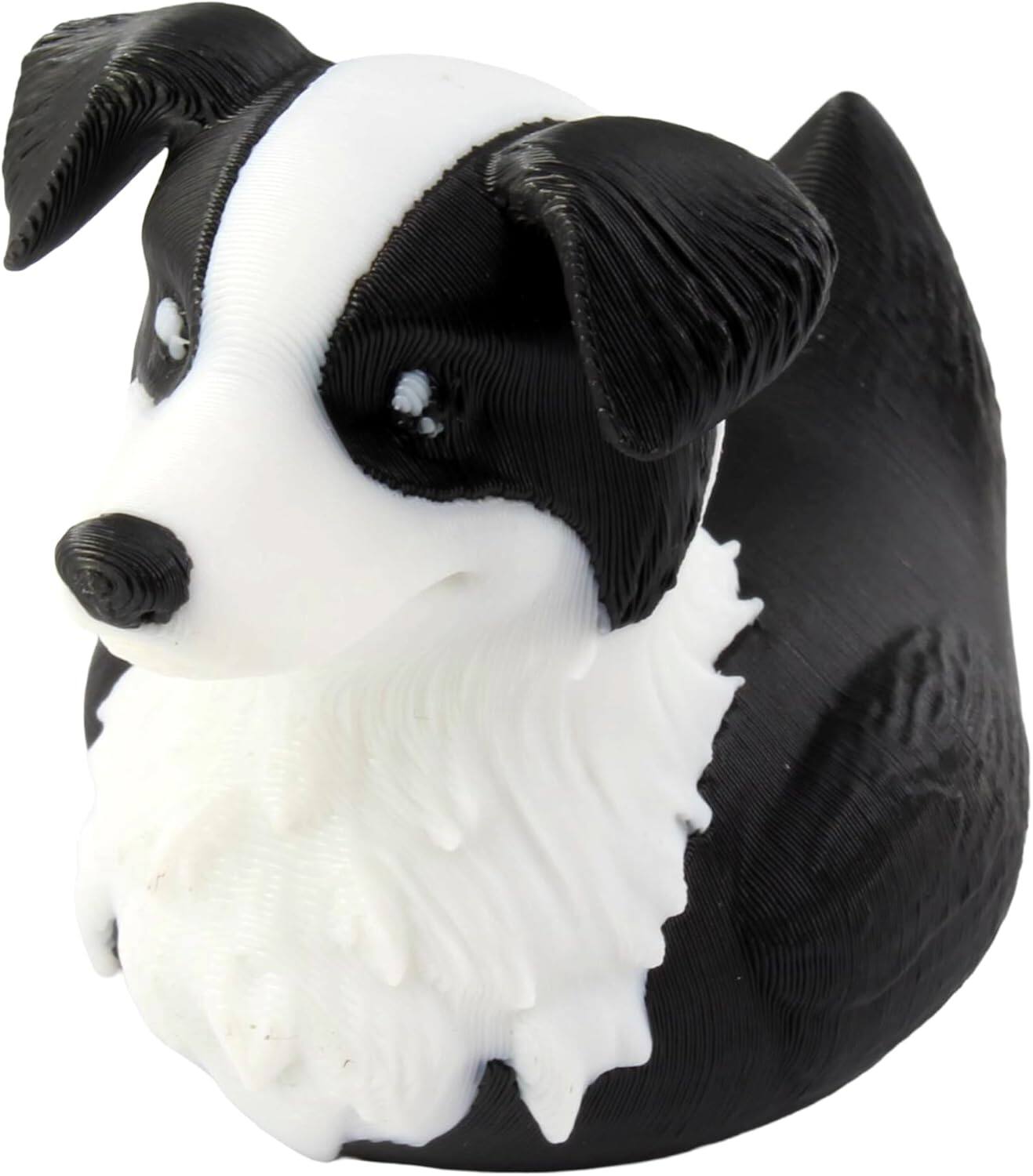 Front. JuzToys - Border Collie Duck Figurine, 4x4 Ducking, Fun Car Dashboard Accessory, Unique Dog Gifts, Ducks for Cars by PowerTRC - Black|White.
