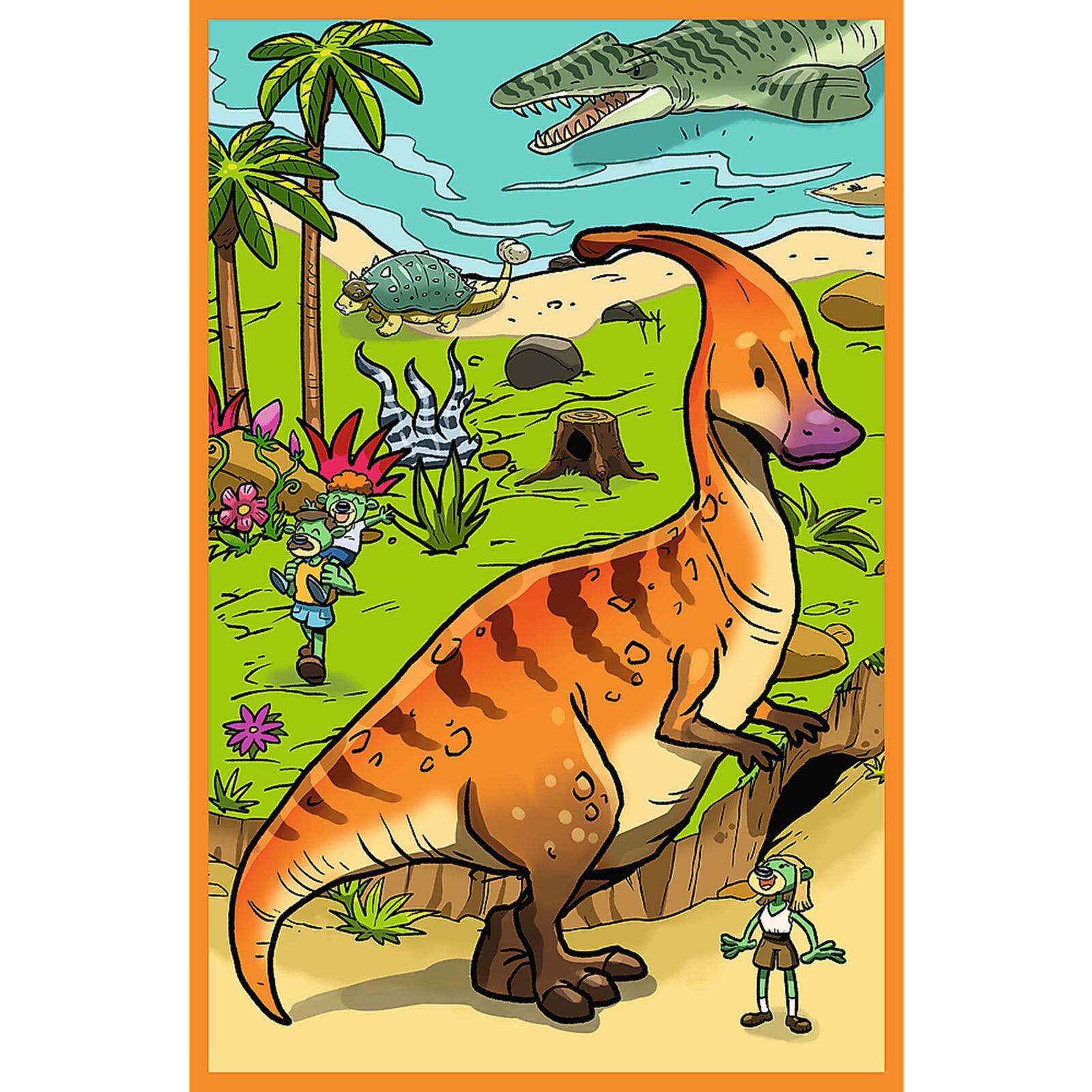 Alt View 4. Trefl - Trefl Kids The Treflik Family - Trefliks in the World of Dinosaurs 3X80 Piece Puzzle.