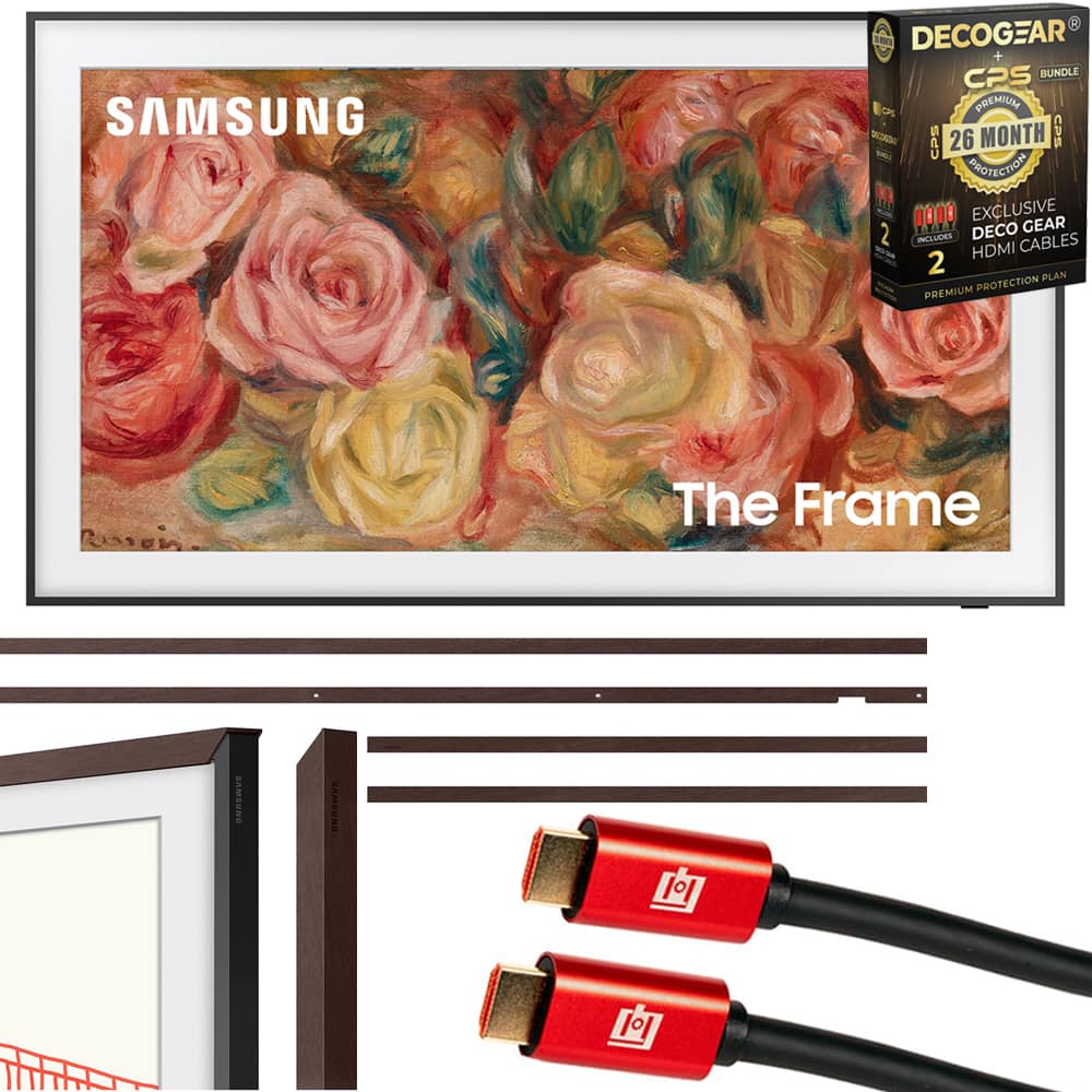 Samsung - 55" The Frame QLED 4K TV 2024 + Bezel Modern Brown & 26 Month Protection