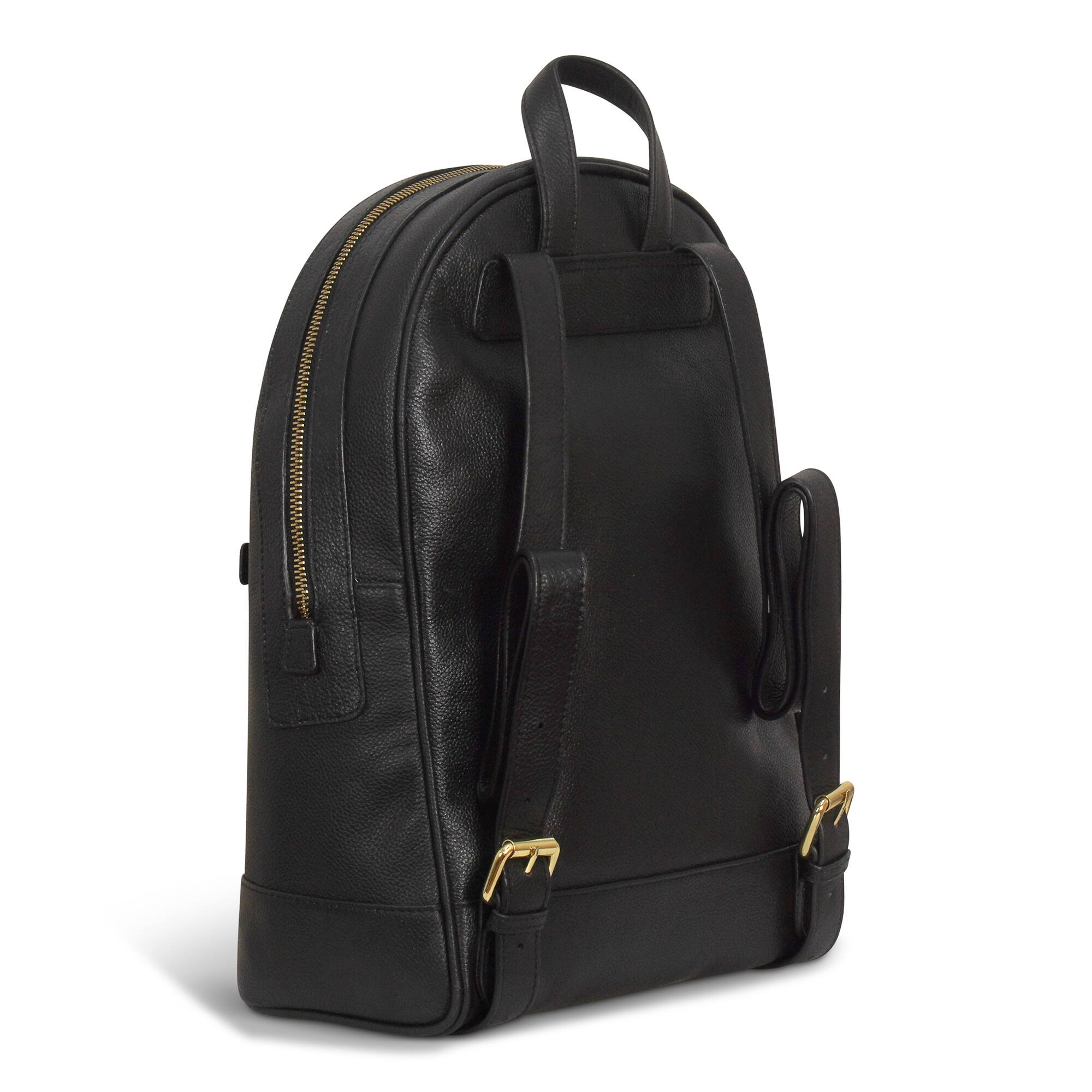 Angle. Champs - Gala CollectionLeather Backpack - Black.