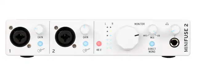 1 Amphenol GAIN
2 Amphenol GAIN
48 V
L R
MONITOR
INPUT MIX USB
DIRECT MONO
MINIFUSE 2