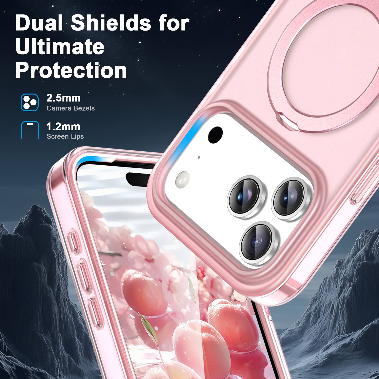 Dual Shields for Ultimate Protection

2.5mm Camera Bezels

1.2mm Screen Lips