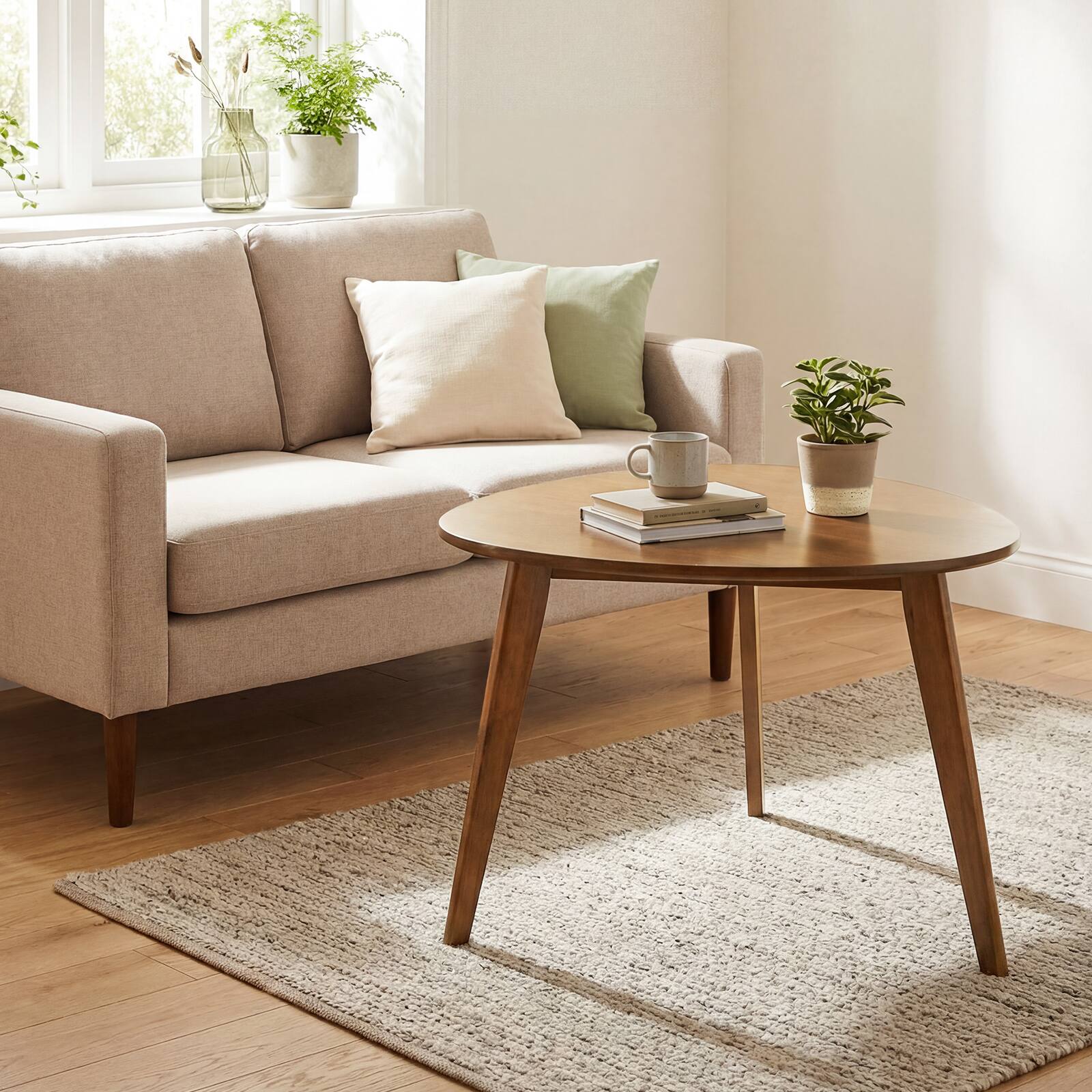 Alt View 3. Gymax - Gymax 35.5'' Triangle Dining Table Farmhouse Kitchen Table w/ Solid Rubber Wood Legs - Brown.