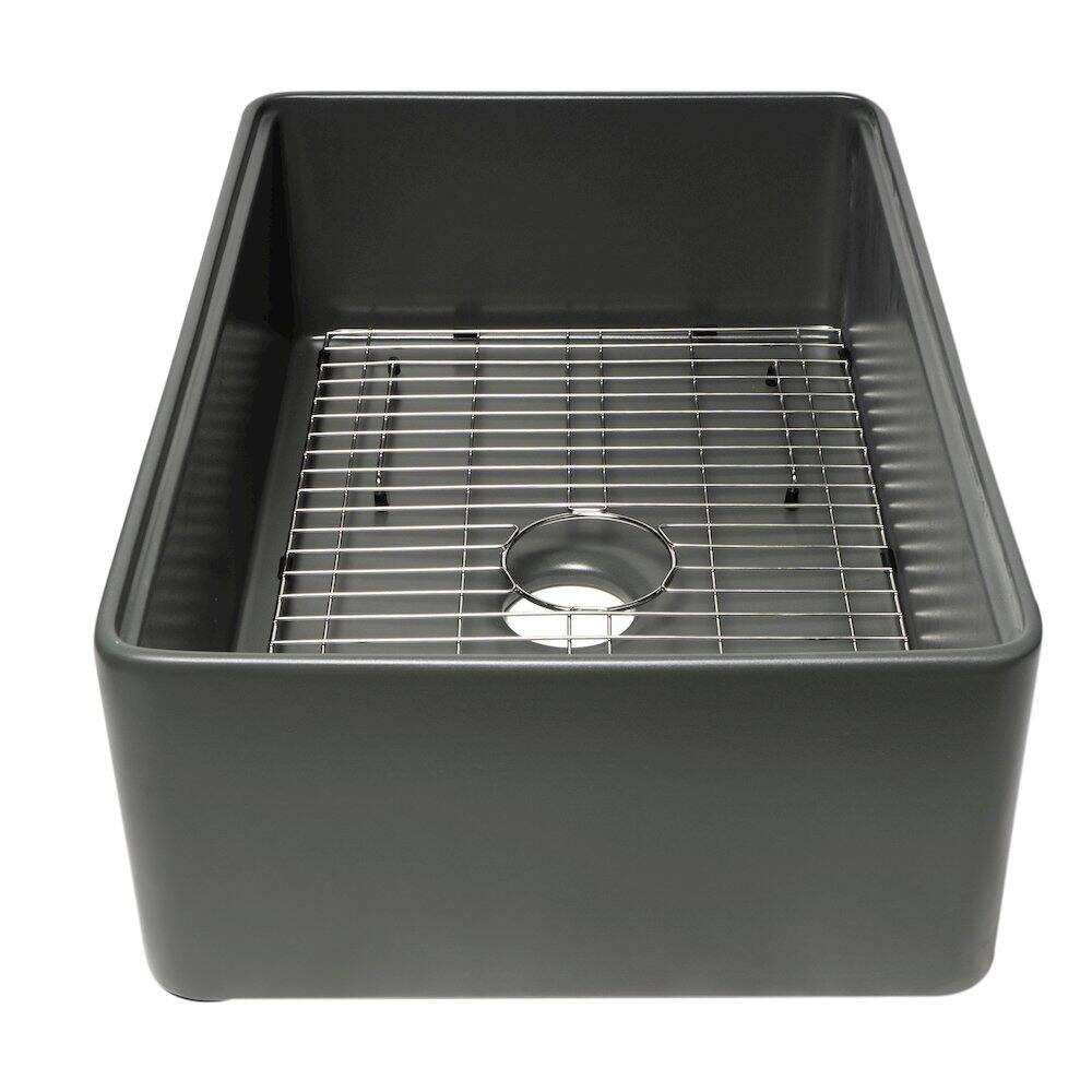 Alt View 2. Alfi - ALFI brand Grey Matte Workstation 30 x 20 Single Bowl Step Rim Fireclay Farm Sink - Gray.