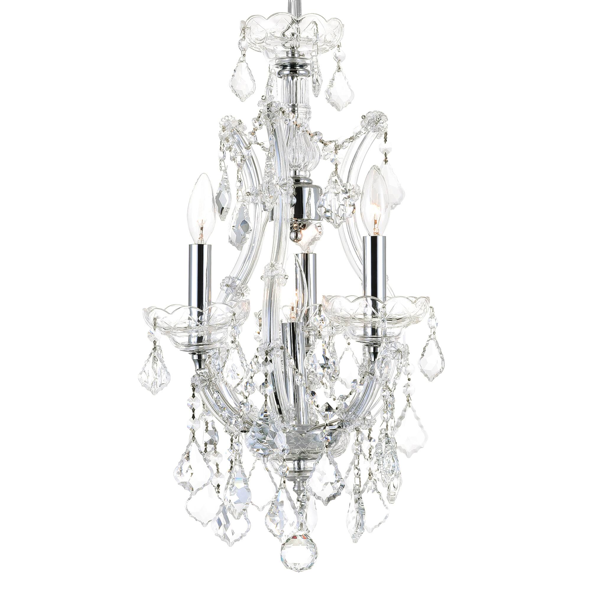 Angle. CWI Lighting - Maria Theresa 4 Light Up Mini Chandelier With Chrome Finish - Chrome.