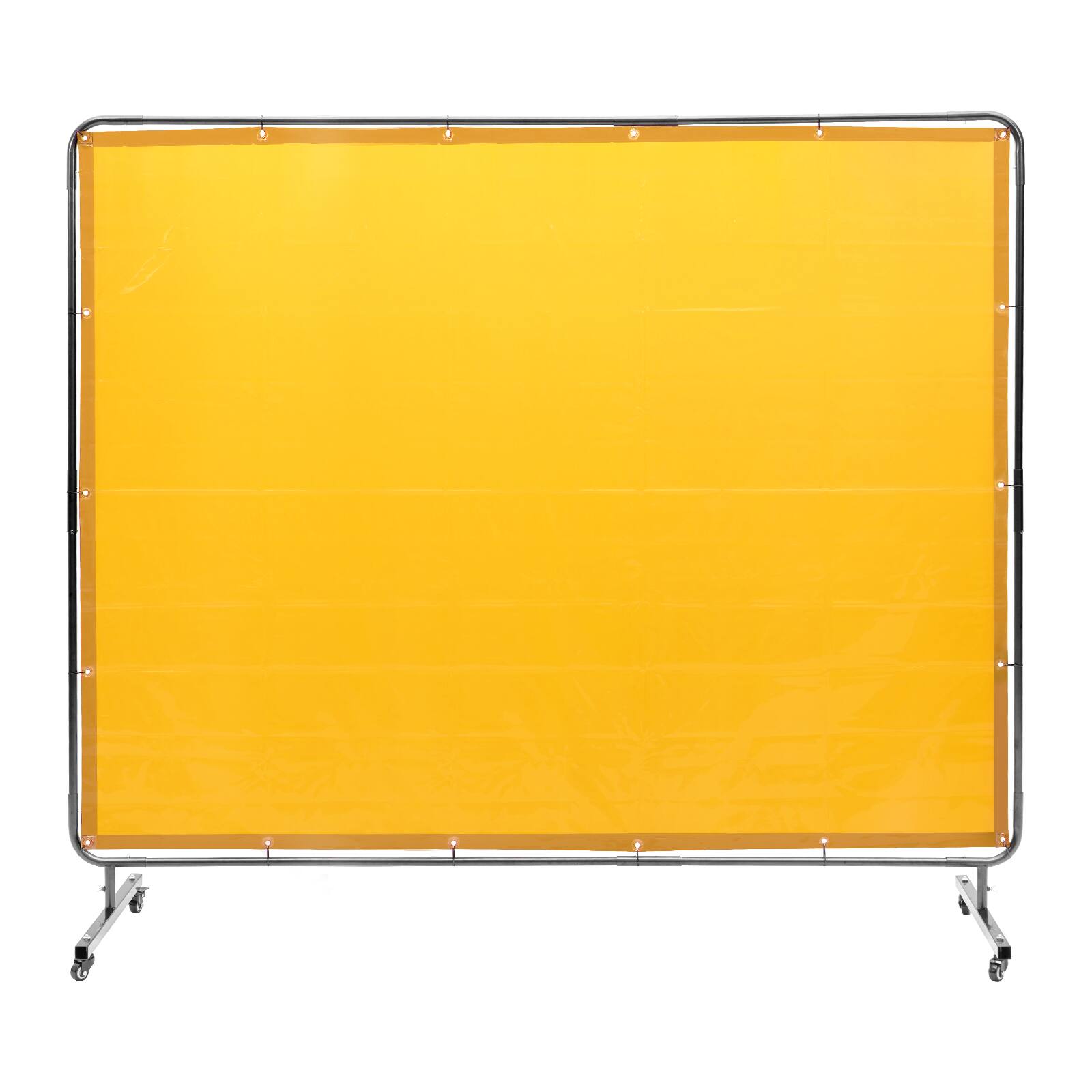 Alt View 5. VEVOR - Welding Screen with Frame, 6' x 8' Welding Curtain Screen, Flame-Resistant Vinyl Welding Protection Screen - Yellow.