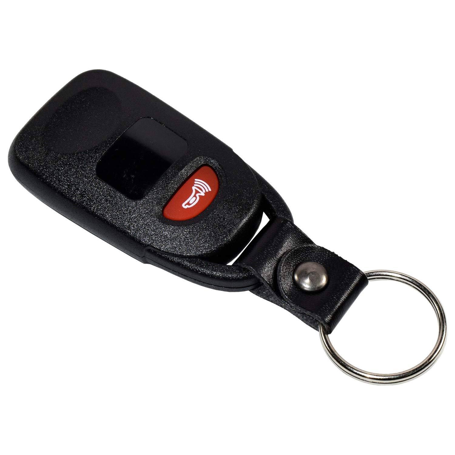 Back. HQRP - 4-Button Remote Key Fob Shell Case Compatible with Kia Forte, Optima, Spectra, Replacement for OSLOKA-310T - Black.