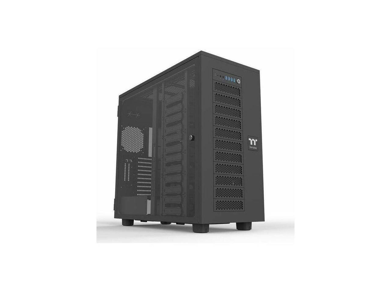 Alt View 6. Thermaltake - Thermaltake AX700 TG Super Tower Chassis - Super Tower - Black - Steel, SPCC, Tempered Glass - 20 x Bay - XL-ATX, SSI - Black.