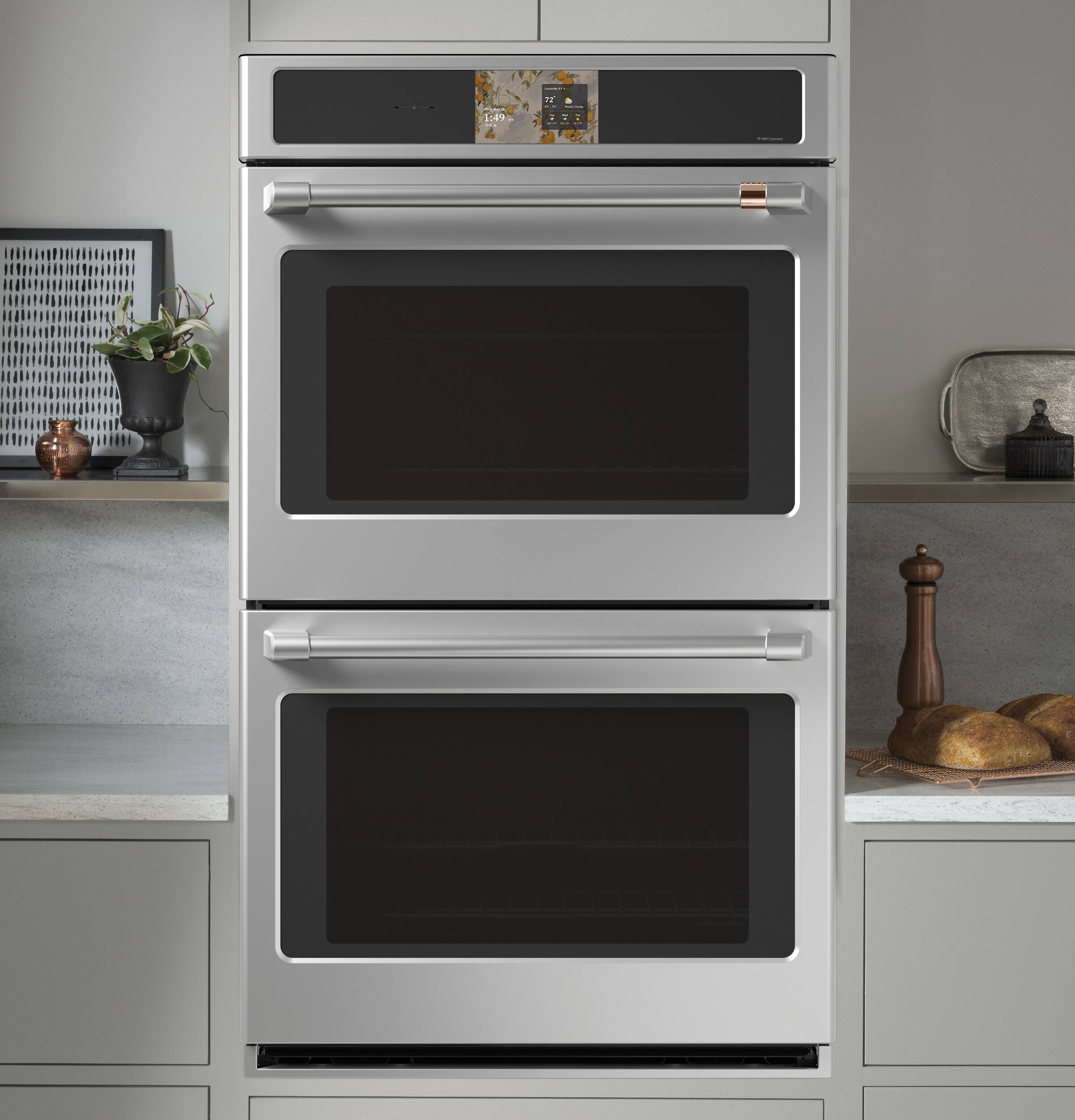 Alt View 11. Café - 30" Smart Built-In Double Electric Convection Wall Oven with Air Fry and Precision Cooking Modes - Stainless Steel.
