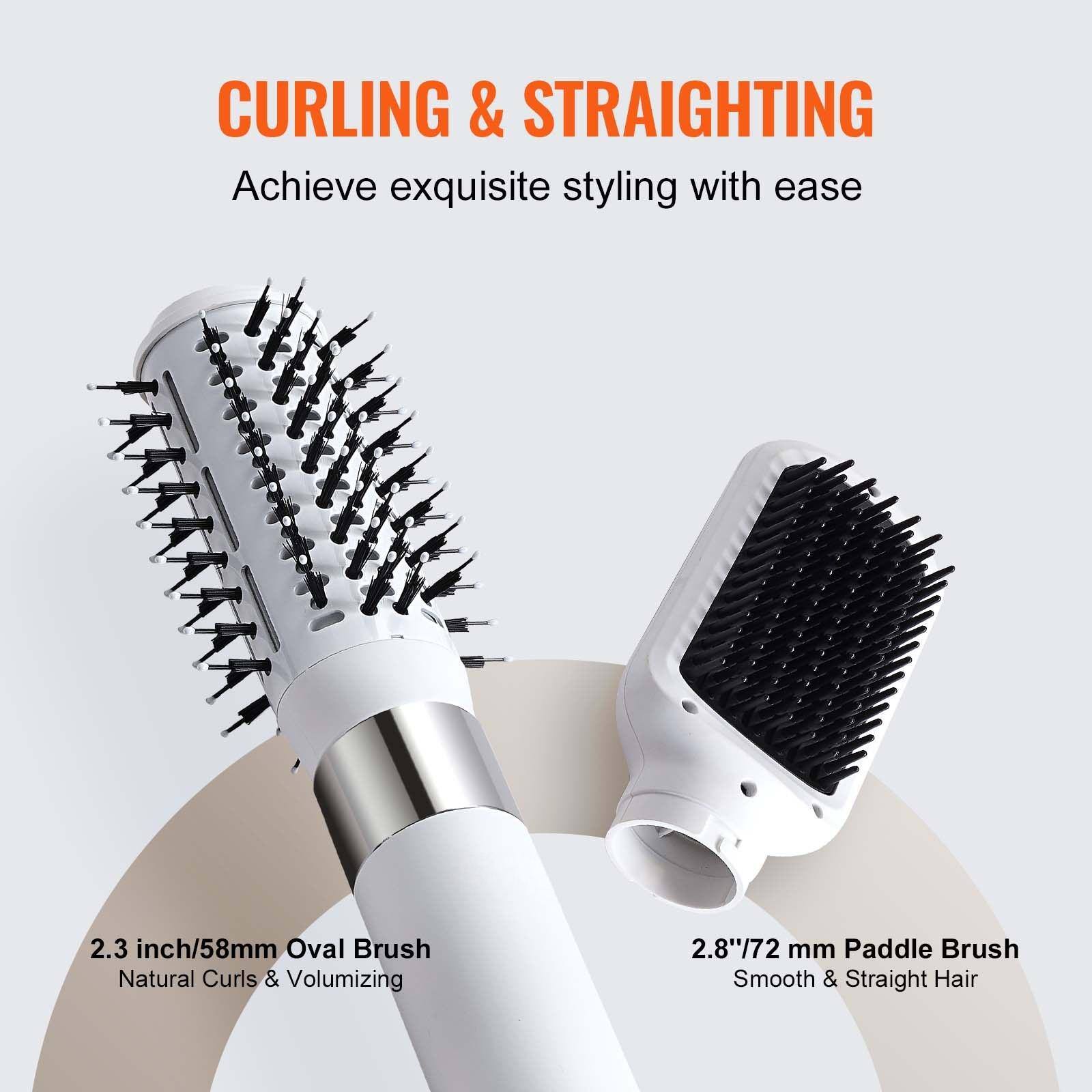 CURLING & STRAIGHTING  
Achieve exquisite styling with ease  

2.3 inch/58mm Oval Brush  
Natural Curls & Volumizing  

2.8"/72 mm Paddle Brush  
Smooth & Straight Hair