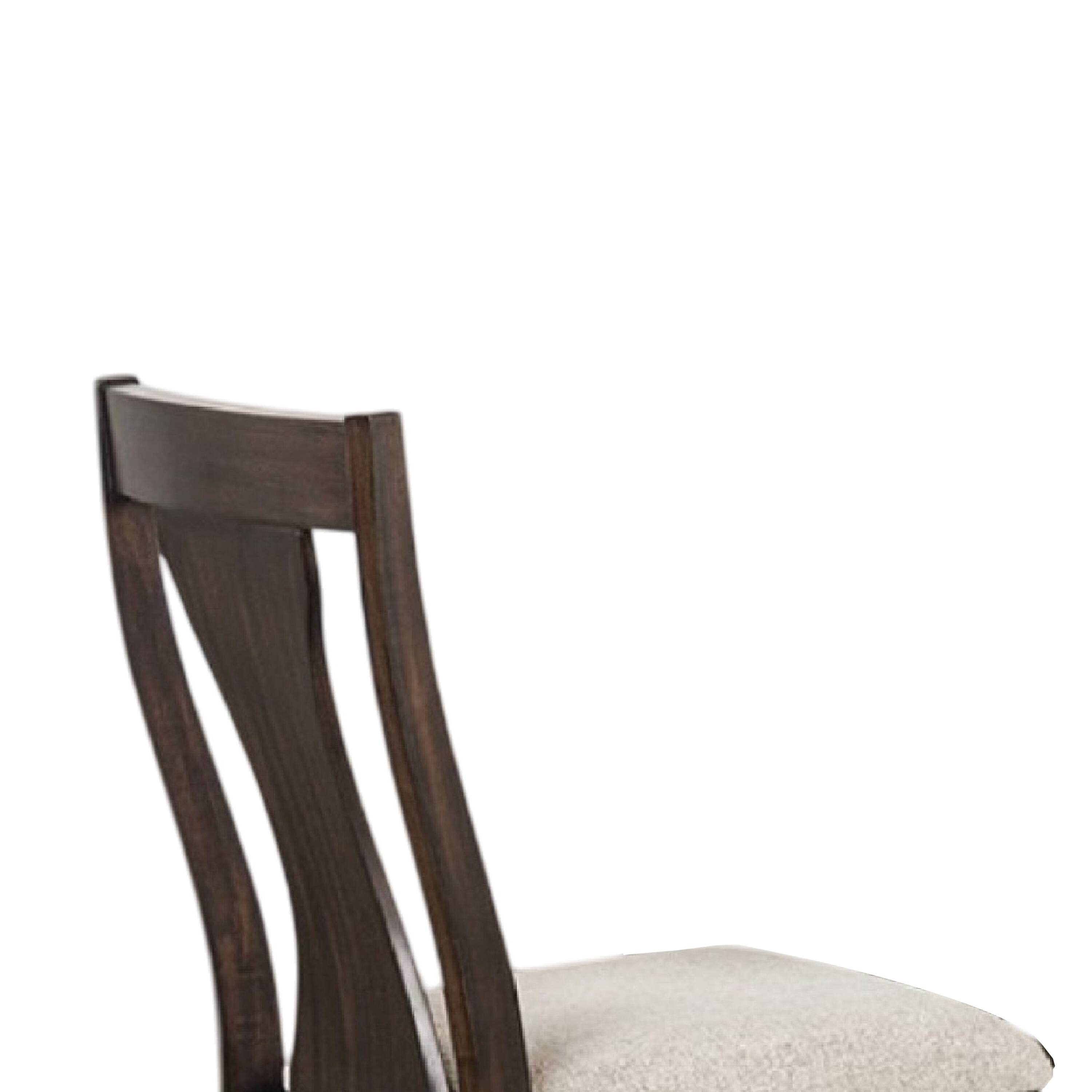 Alt View 2. Manhattan Lane - Hols Side Dining Chair Set of 2, Espresso Brown Wood Slatted Back - Espresso Brown, White.