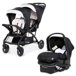 Baby Trend - Sit N' Stand Double Stroller with EZ-Lift Plus Infant Car Seat, Khaki
