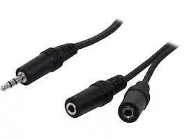 Cables to Go - C2G 40427 One 3.5mm Stereo Male to Two 3.5mm Stereo Female Y-Cable (6 Feet, 1.82 Meters)