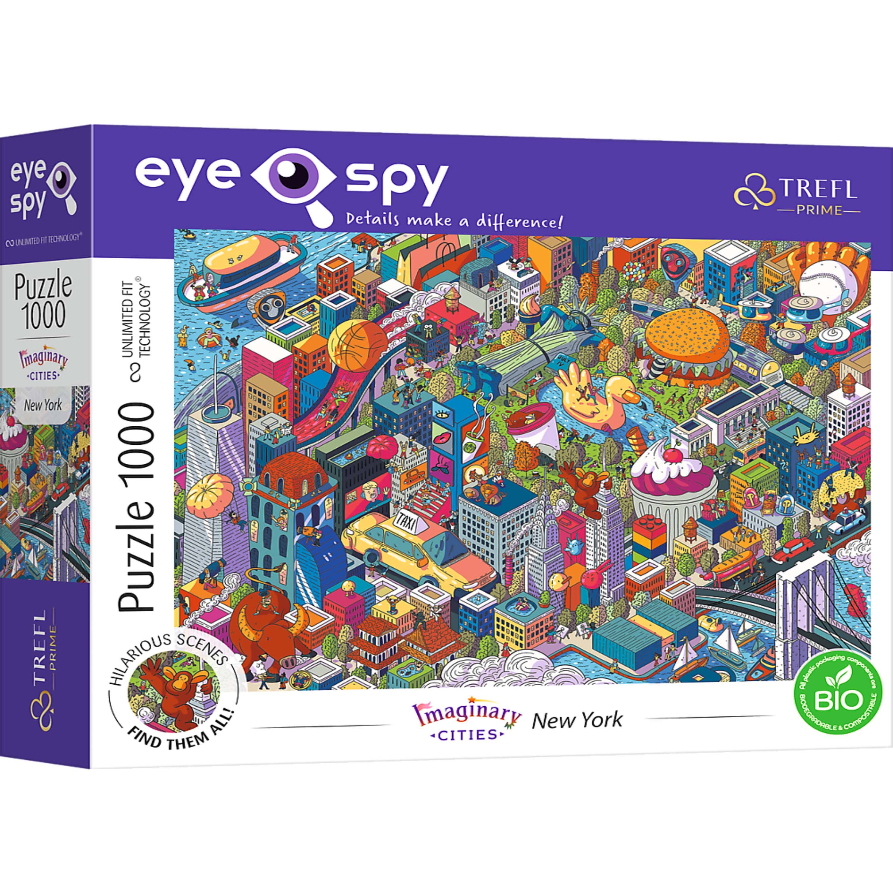 Trefl - Prime Eye Spy 1000 Piece Puzzle - Imaginary Cities: New York
