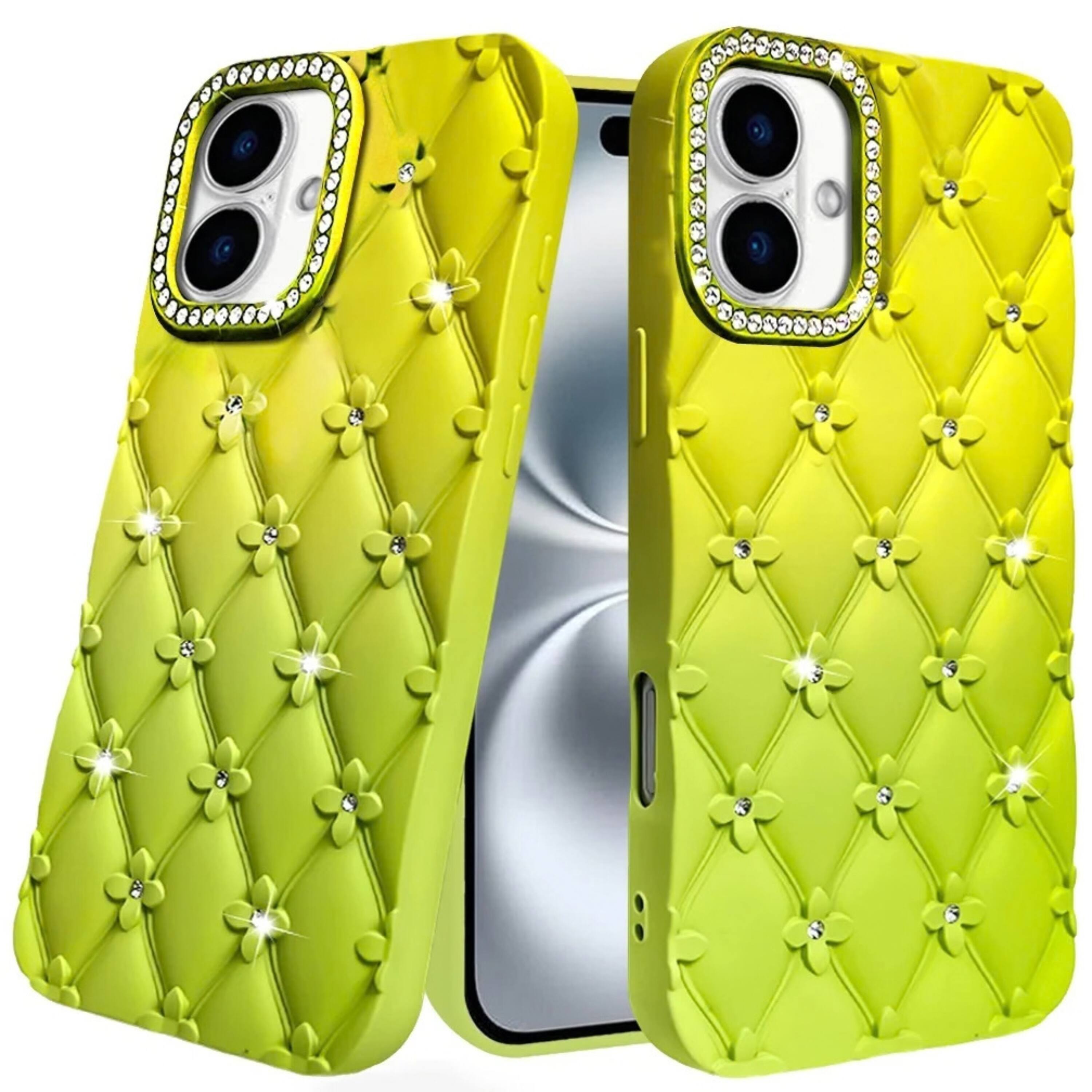 Kitcheniva Diamond Pattern Padded Phone Case With Tempered Glass For ...