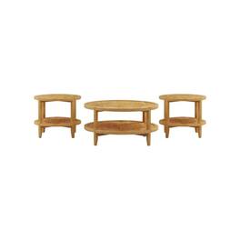 Coaster Co. of America - Camillo 3-piece Round Coffee and End Table Set Maple - Brown