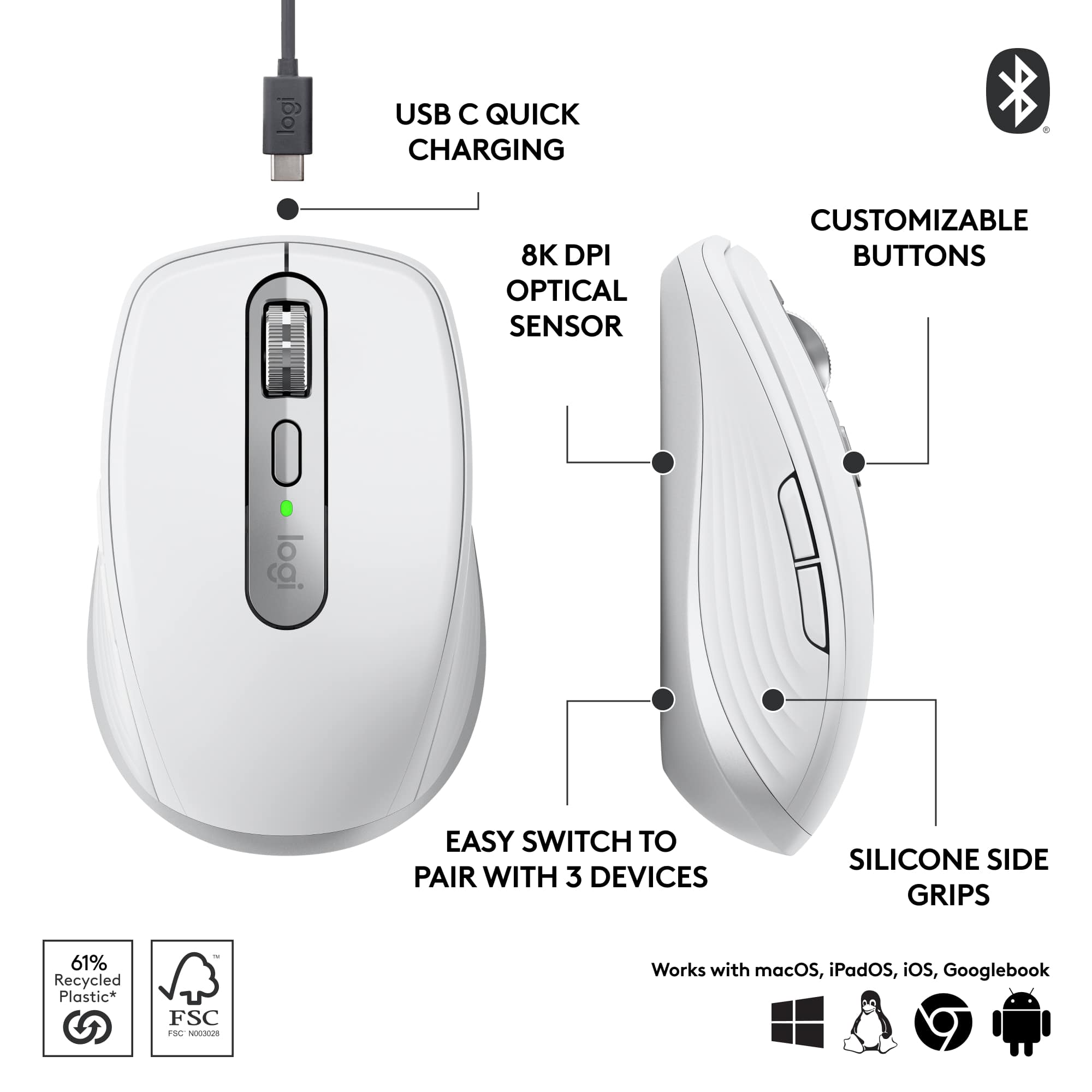 Logitech MX Anywhere 3S Wireless Bluetooth Optical Fast Scrolling