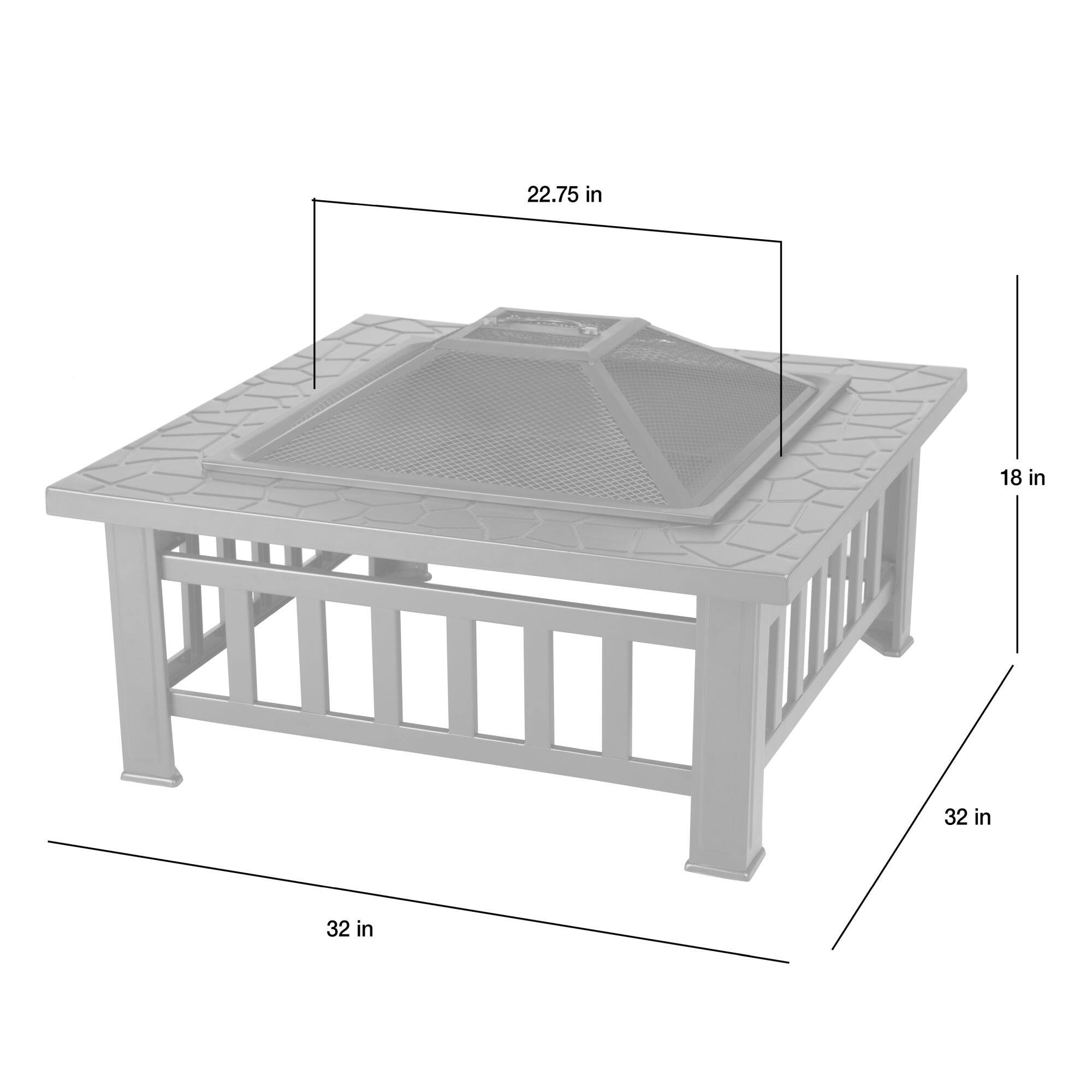 Alt View 20. Fire Sense - Stonemont Square Fire Pit - black.