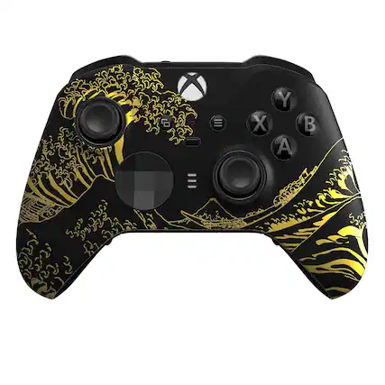 Front. Custom Controllerzz - Custom Elite Series 2 Wireless Controller for Xbox Series X, Xbox Series S, Xbox One - Golden Waves.