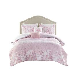 Gracie Mills - Valeria Floral Paisley Comforter Set - Pink