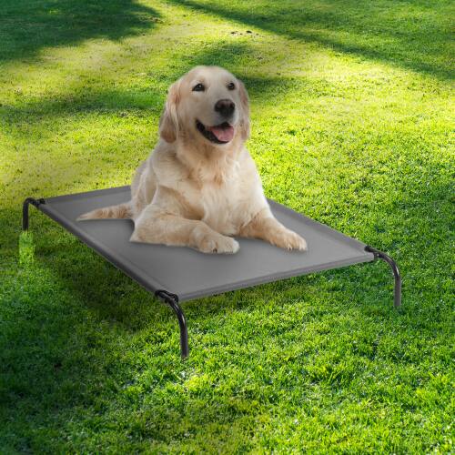 Alt View 9. Winado - Portable 50in Dog Bed, Cooling Raised Pet Cot, with Waterproof Textilene Mesh, Washable, Breathable for Indoor Outdoor - Light Gray.