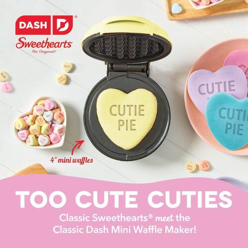 DASH Sweethearts The Original!  
g 178D FLART sOvt sineS a! 1R B DATE Th FLS TUH 7 4" mini waffles CUTIE PIE CUTIE CUTI PIE DARE VEAD TGNT TOO CUTE CUTIES Classic Sweethearts R the meet Classic Dash Mini Waffle Maker!

---

**Corrected Text:**

DASH Sweethearts The Original!  
g 178D FLART sOvt sineS a! 1R B DATE Th FLS TUH 7 4" mini waffles CUTIE PIE CUTIE CUTI PIE DARE VEAD TGNT TOO CUTE CUTIES Classic Sweethearts meet the Classic Dash Mini Waffle Maker!