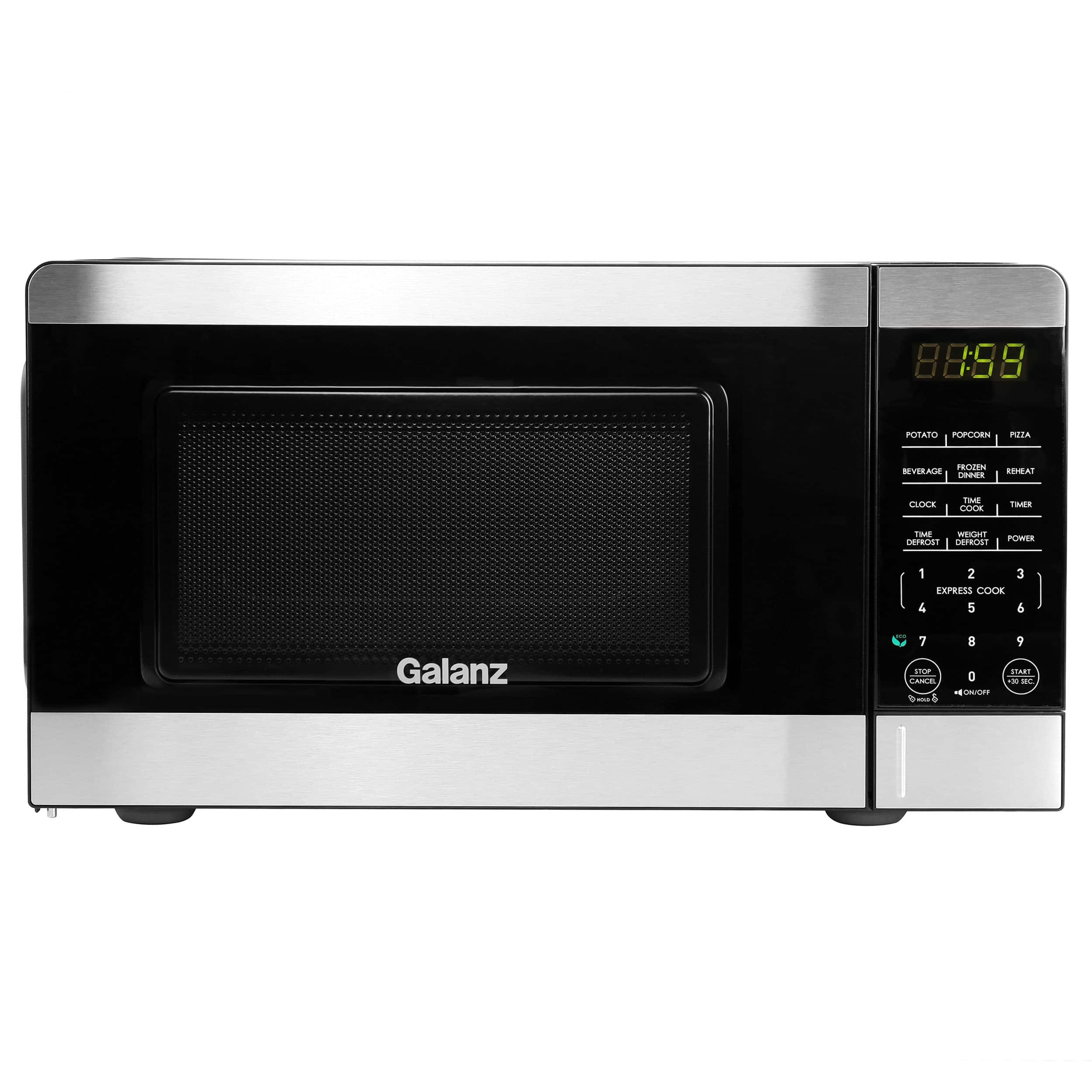 Galanz - 0.7 Cu. Ft. 700 Watt Countertop Microwave Oven in Black - Silver