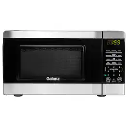 Galanz - 0.7 Cu. Ft. 700 Watt Countertop Microwave Oven in Black - Silver