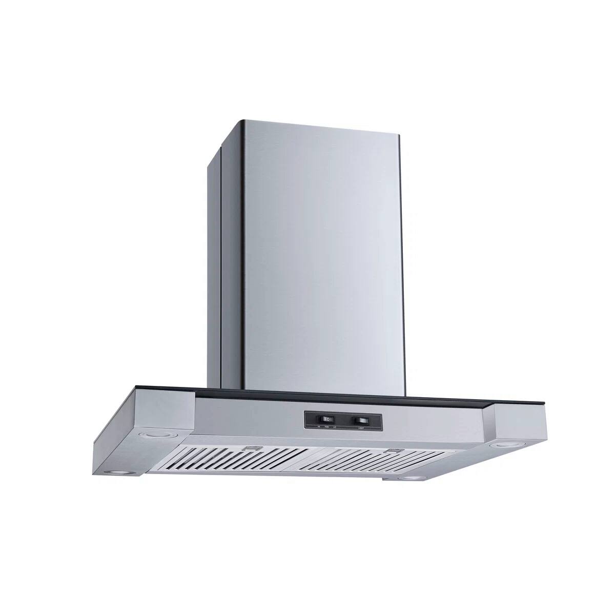 Left. Winflo - Winflo 30 inch Convertible 300-CFM Stainless Steel Island Range Hood - Stainless Steel.