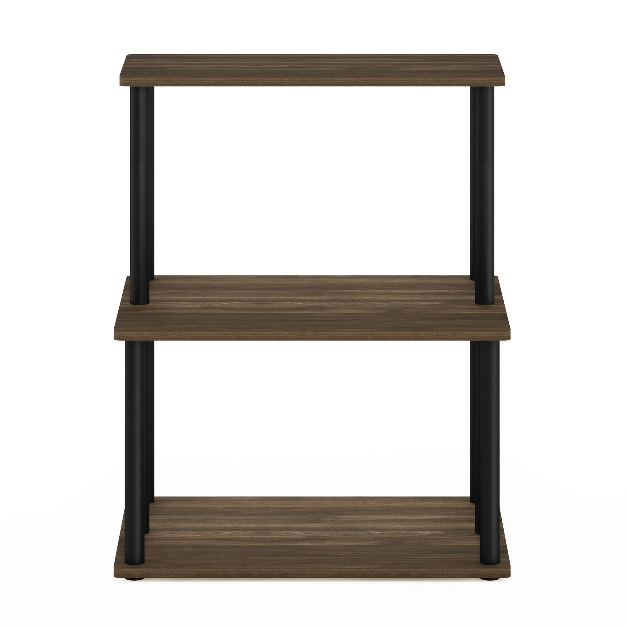 Alt View 2. Furinno - Turn-N-Tube 3-Tier Toolless Kitchen Storage Shelf - Columbia Walnut/Black.