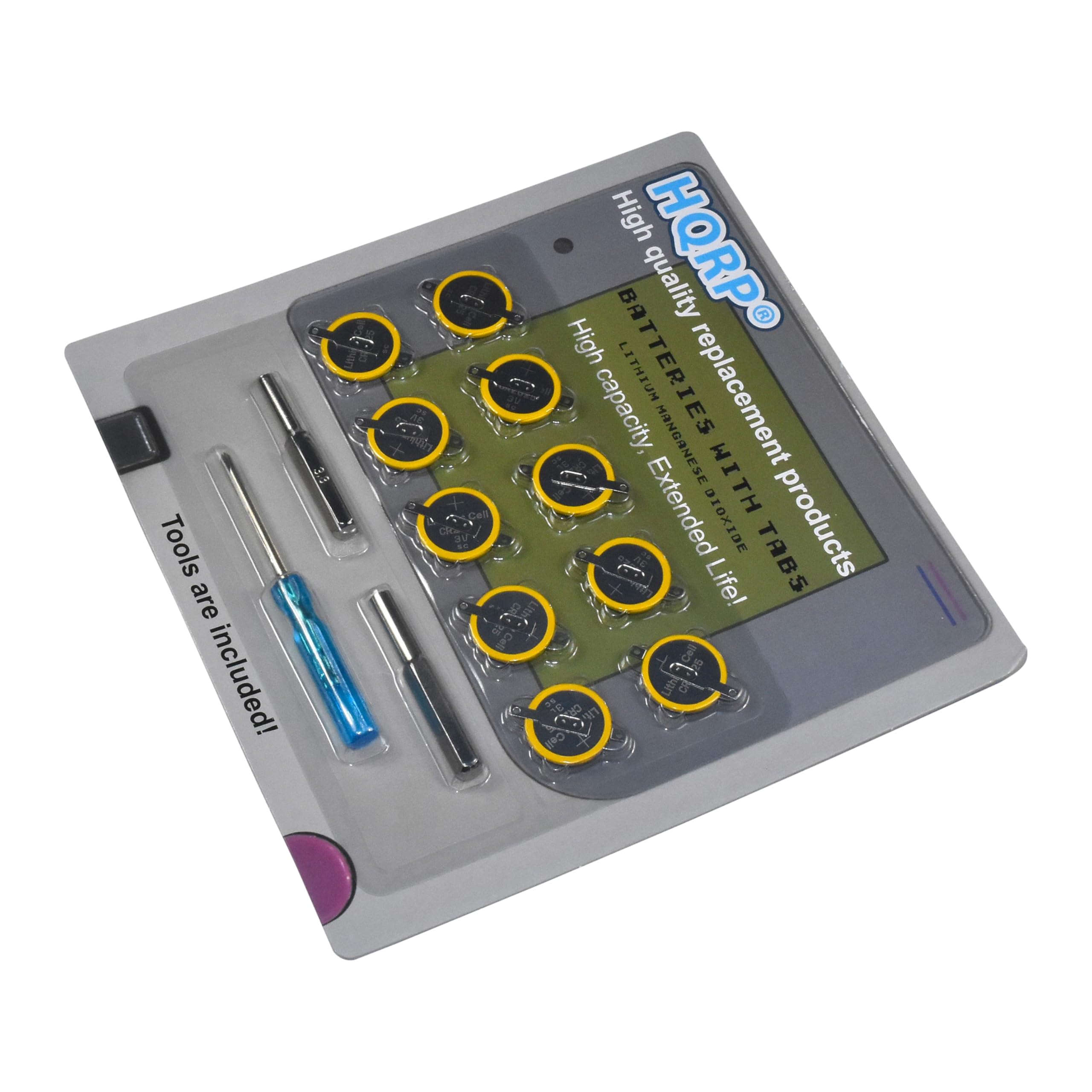 Tools are included! High quality HQRP battery replacement products with high capacity, lithium manganese dioxide tabs, extended life!