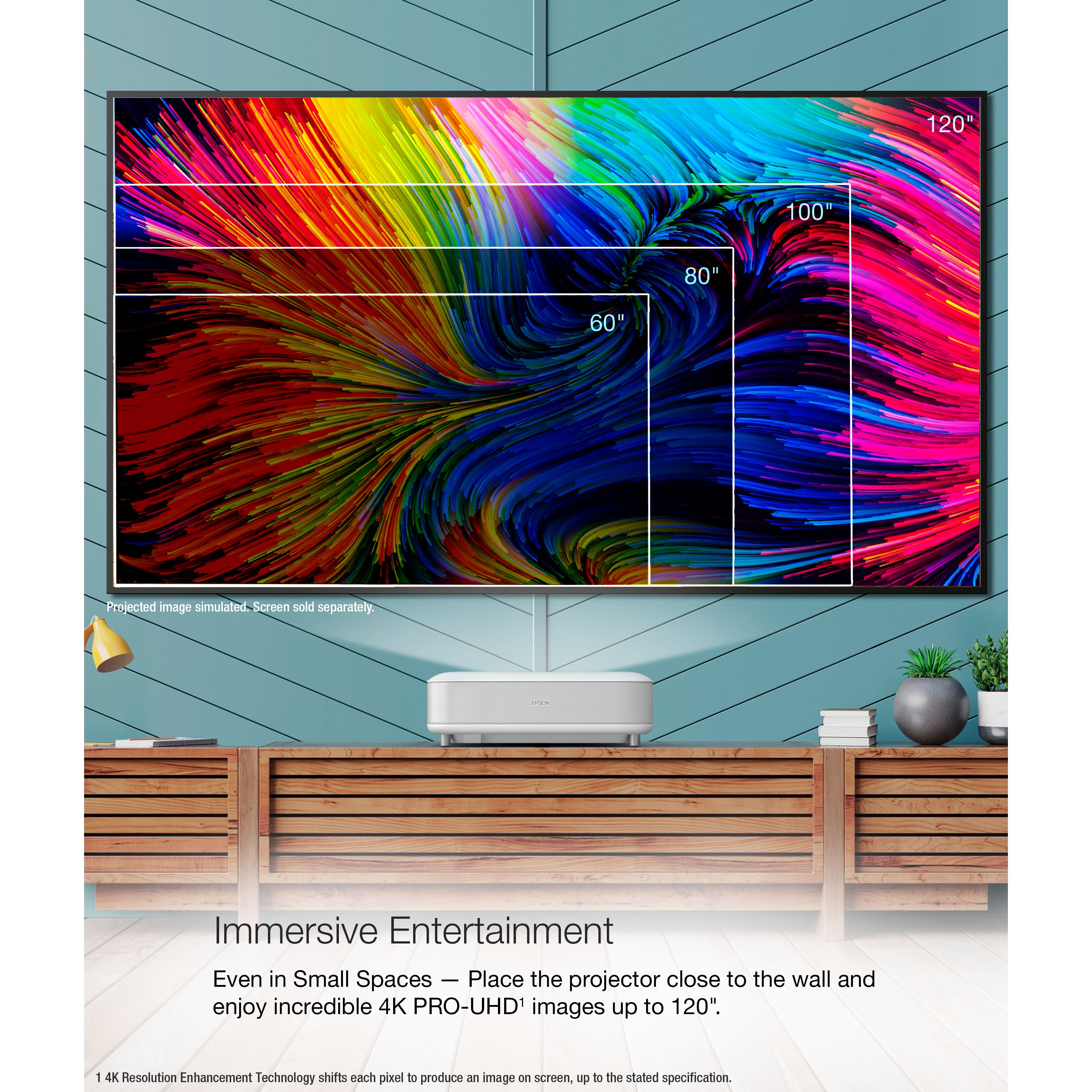 Epson LS650 4K PRO-UHD Ultra Short Throw 3-Chip 3LCD Laser