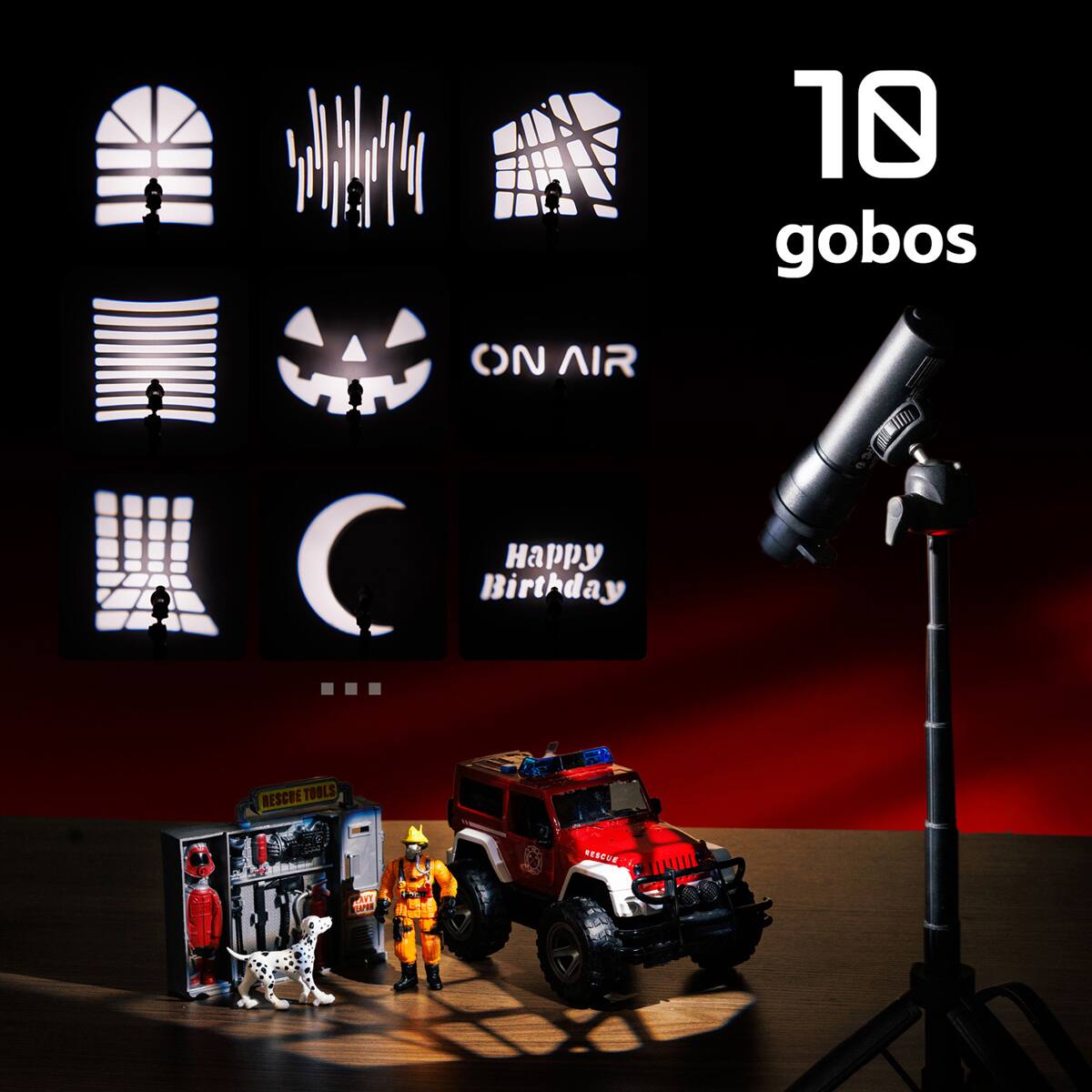 10 gobos ON AIR CWTT m Happy Birthday ... RESCUE TOOLS