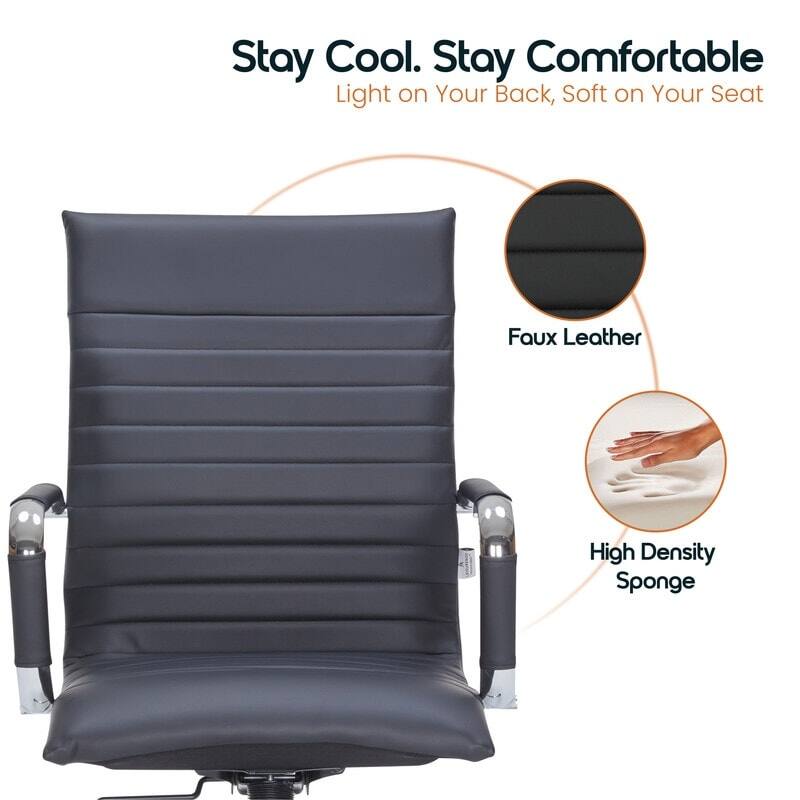 Stay Cool. Stay Comfortable  
Light on Your Back, Soft on Your Seat  

Faux Leather  
High Density Sponge