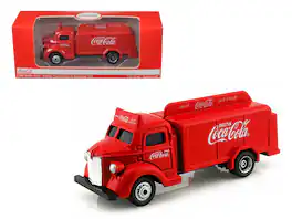 1947 Coca Cola Delivery Bottle Truck 1/87 Diecast Model by Motorcity Classics - Red