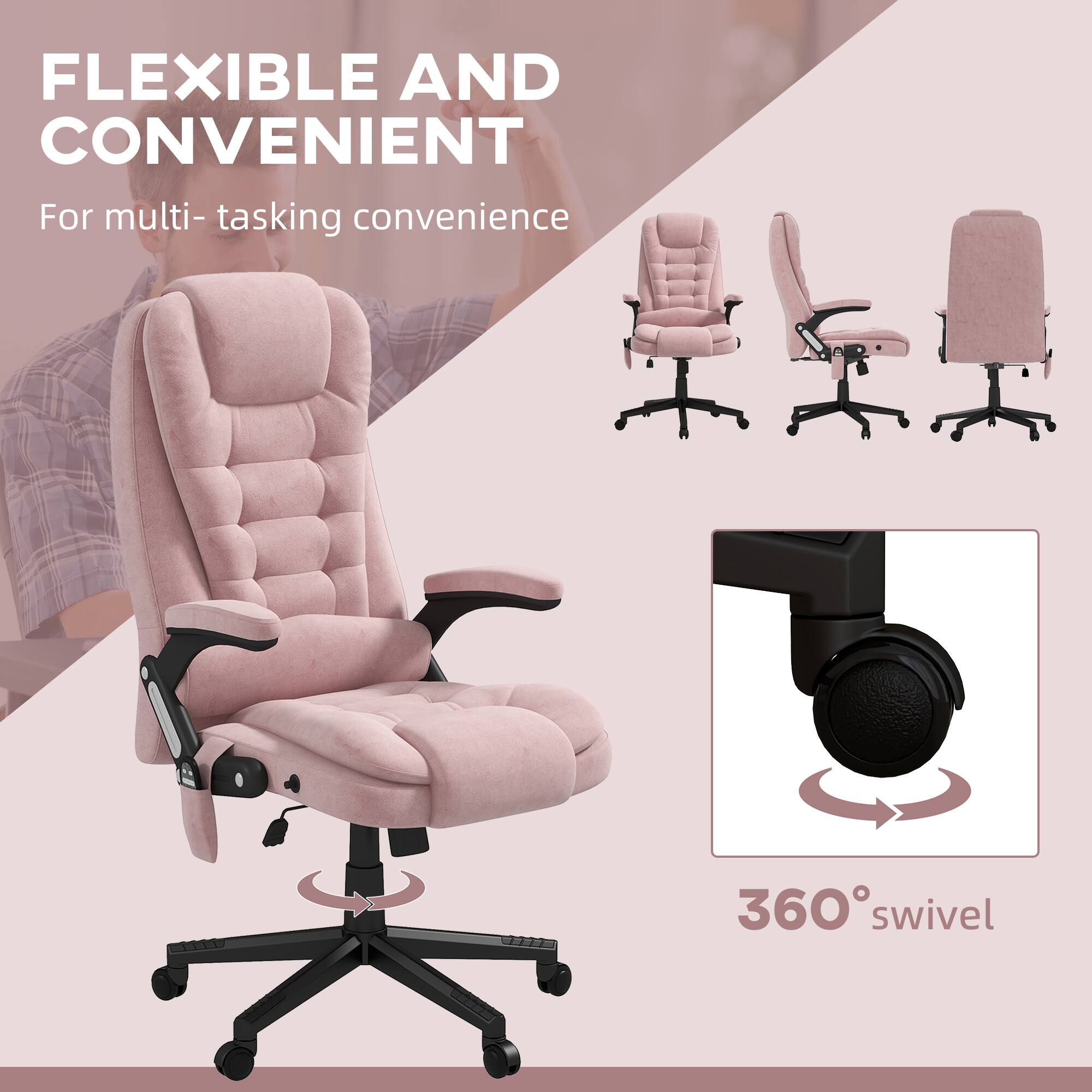 FLEXIBLE AND CONVENIENT
For multi-tasking convenience
360° swivel