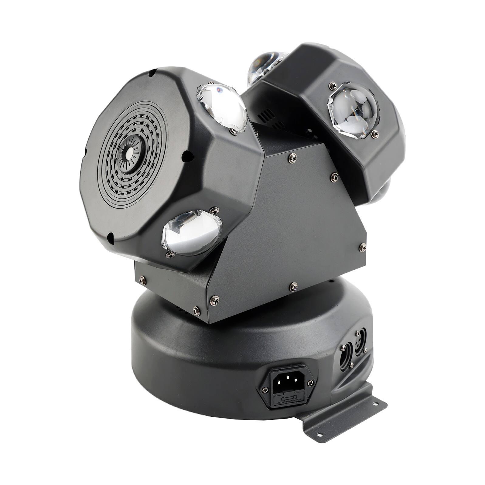 Alt View 7. Topteng - 120W Moving Head Light – 8x CREE RGBW LEDs, Red/Green Laser, DMX512, 13CH, Rotating Beam, Fit for Stage, DJ & Club - Black.
