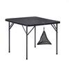 Front. Vecelo - Folding Card Table and Chairs Set for 4 – Portable HDPE Folding Table with Metal Frame for Indoor & Outdoor Use - Black Table.