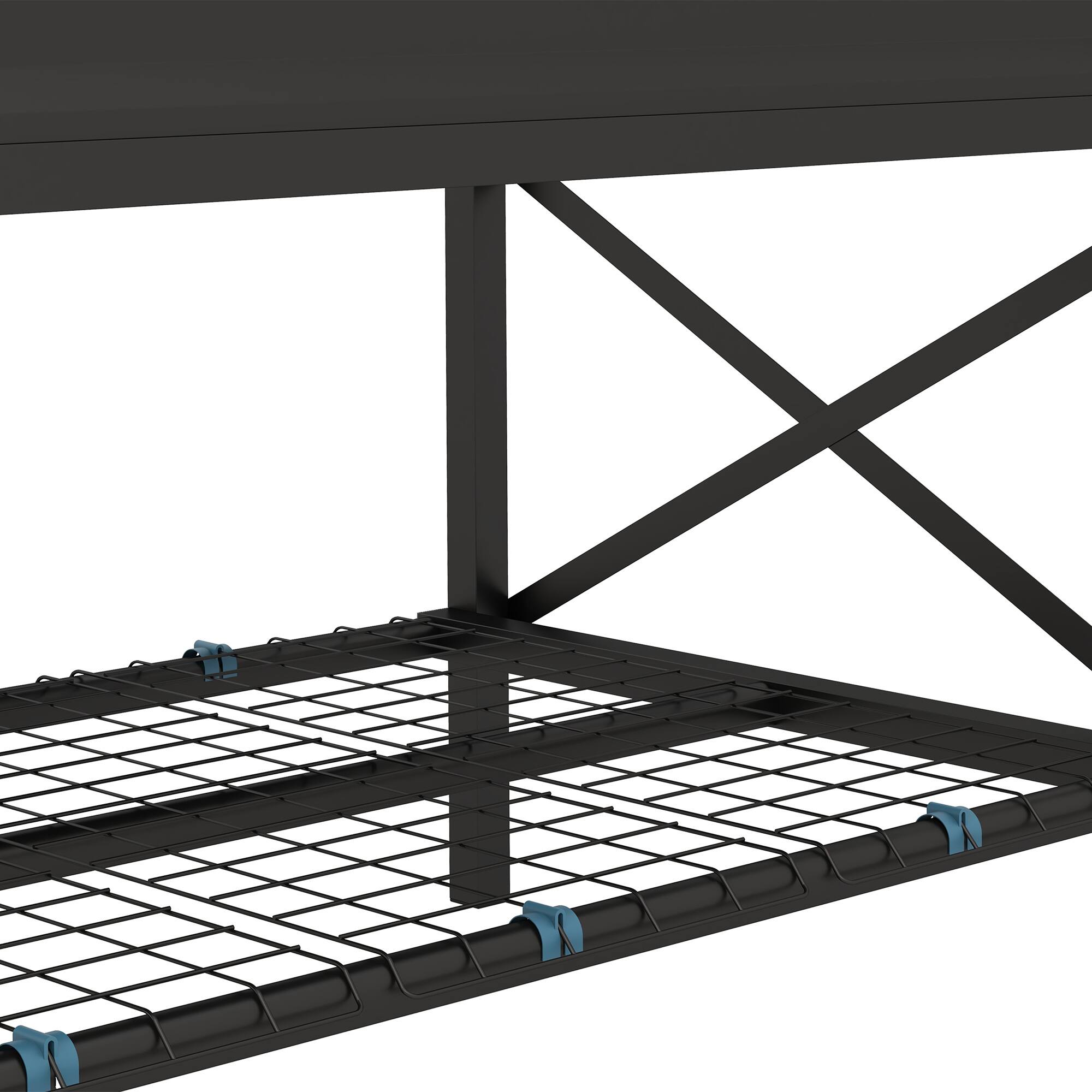 Alt View 7. Outsunny - Raised Garden Bed with Galvanized Steel Frame, Storage Shelf and Bed Liner, Elevated Planter Box with Legs - Black.